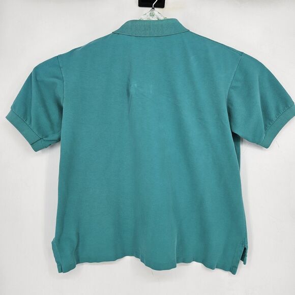 Perlis Shirt Mens Large Polo‎ Short Sleeve Green Teal Crawfish Logo Casual - Picture 3 of 9